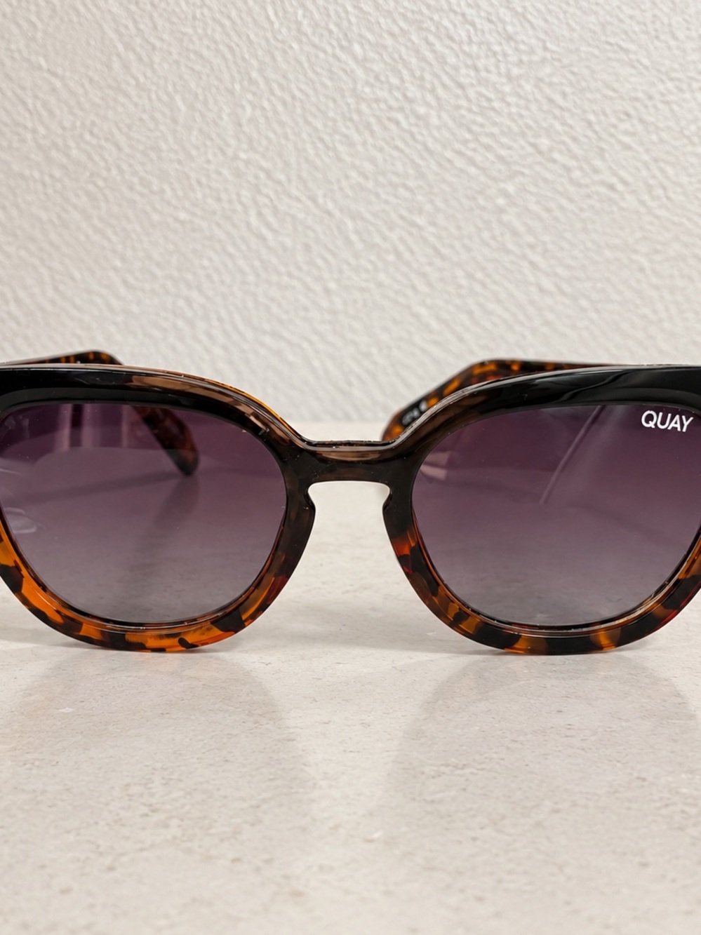 Quay Australia Tortoiseshell Sunglasses with Purple Gradient Lenses